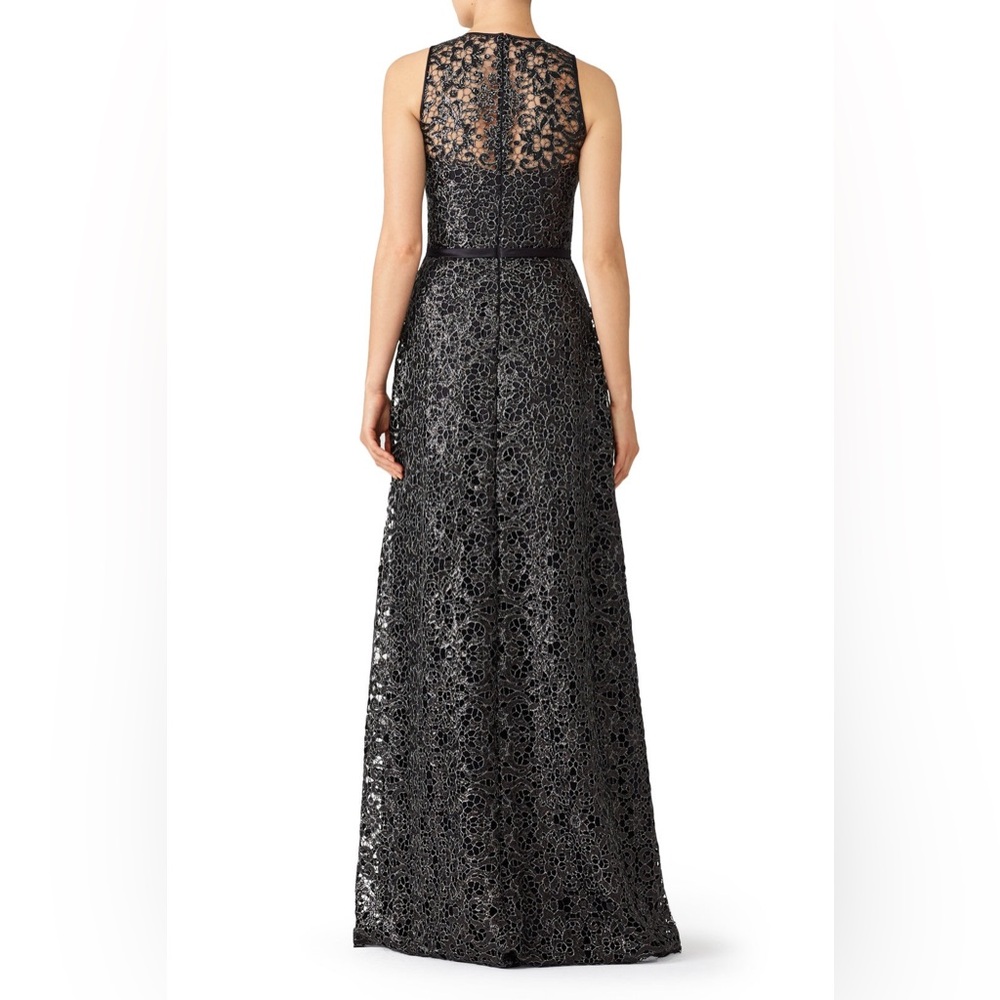Theia Metallic Lace Gown - Picture 2 of 14